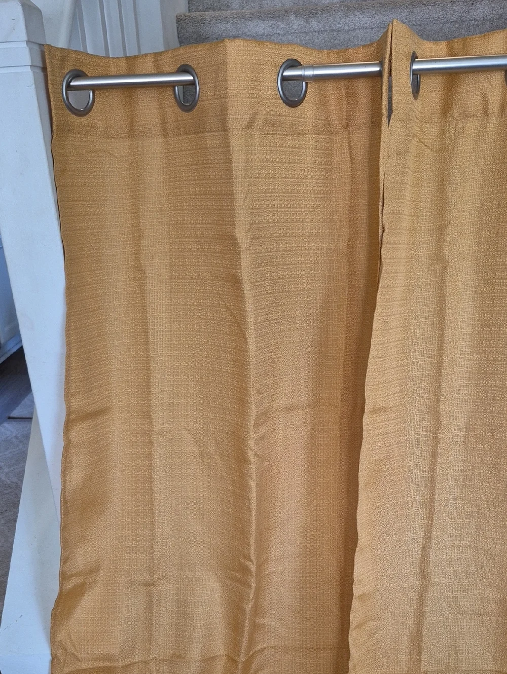 Two Brown Butter Gold Curtain Panels with Grommets 27x84 (54x84)